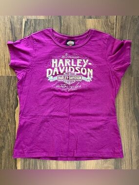 Y2K Harley Davidson fuchsia tee shirt